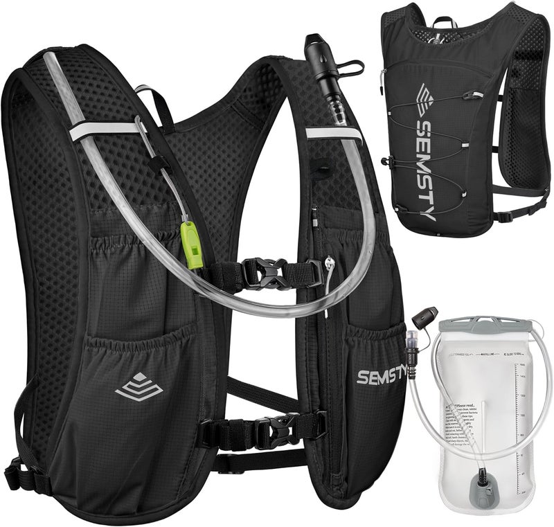 SEMSTY Running Hydration Vest 5L,Running Vest Pack with 1.5L Water Bladder,Lightweight Water Backpack for Hiking Running Cycling - Image 1